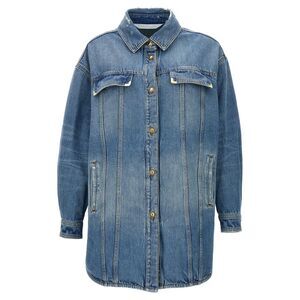 Palm Angels Blue Cotton Denim Women's Jacket